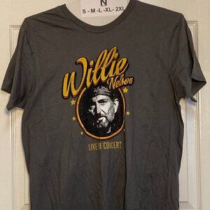 Willie Nelson "Live in Concert" Tee charcoal black sze XL